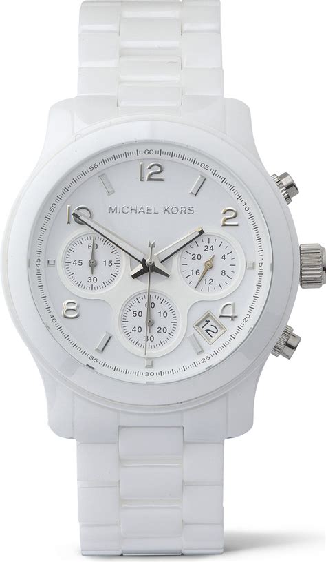 michael kors chronograph white ceramic ladies watch|Michael Kors diamond watch women's.